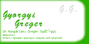 gyorgyi greger business card